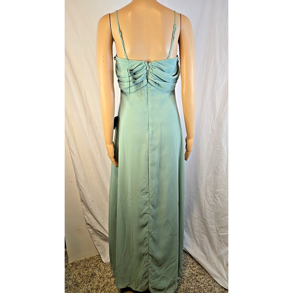 Lulus Jelena XS Pleated Bodice Maxi Dress Sage A Line Wedding Guest Formal - Picture 4 of 10